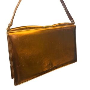Vintage Nicholas Reich Bronze Foil Handbag for Perry Chester Shoe Salons